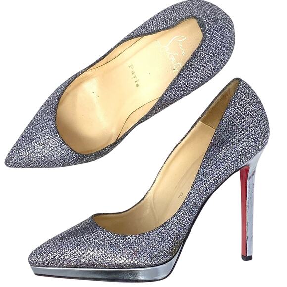 Christian Louboutin Filo 120 Glitter Specchio Pumps EU 38 / US 7 - Picture 3 of 13